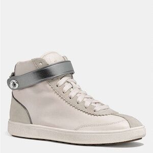 Leather Coach C213 High Top Sneaker good used condition.